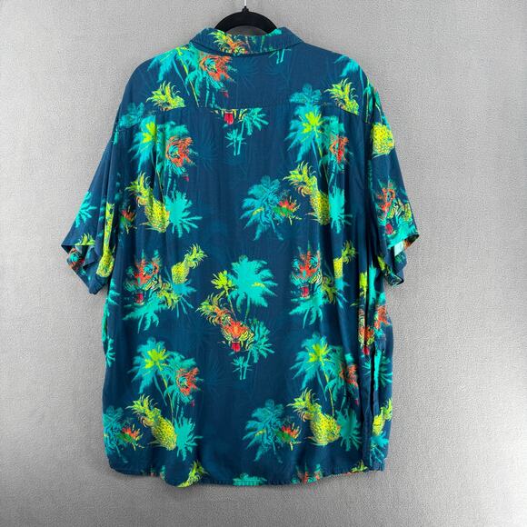 Baja Llama 121 Do One Nighthawk Button Up Hawaiian Shirt Mens XXL Blue Tigers - Picture 2 of 16